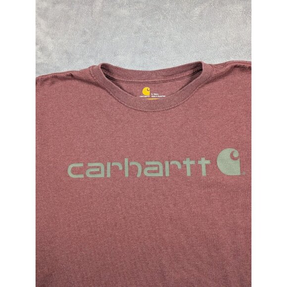 Carhartt T Shirt Mens Large Tall Red Original Fit Barn Chore Rugged Tuff Work - Picture 2 of 8